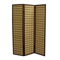 Manmade 70.25 in. Two Tone Bamboo 3 Panel Room Divider - Walnut MA2629633